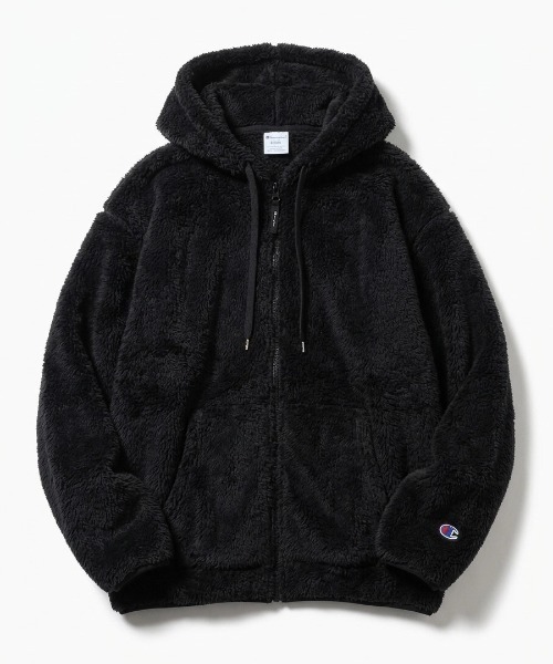 Champion(チャンピオン)の「2026AW Champion/チャンピオン シェルパフリース ワンポイントロゴ刺繍 フーデッドジャケット フルジップパーカー レディース メンズ(ブルゾン・メンズ・モスグリーン/ブラック/ネイビー・L/XL/M)」の5枚目の写真