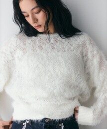 Firsthand/ファーストハンド 限定展開 フェザーヤーン 透かし編み ニットプルオーパー