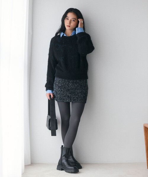 Firsthand(ファーストハンド)の「Firsthand/ファーストハンド 限定展開 フェザーヤーン 透かし編み ニットプルオーパー(ニット/セーター・レディース・ピンク/オフホワイト/ブラック・FREE)」の21枚目の写真