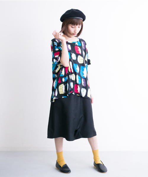 MERLOT（メルロー）の「ドラム柄トップス2298（Tシャツ/カットソー・レディース・ブラック/オフホワイト・FREE）」の12枚目の写真