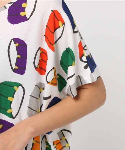 MERLOT（メルロー）の「ドラム柄トップス2298（Tシャツ/カットソー・レディース・ブラック/オフホワイト・FREE）」の7枚目の写真