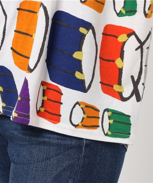 MERLOT（メルロー）の「ドラム柄トップス2298（Tシャツ/カットソー・レディース・ブラック/オフホワイト・FREE）」の8枚目の写真