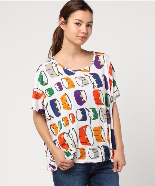 MERLOT（メルロー）の「ドラム柄トップス2298（Tシャツ/カットソー・レディース・ブラック/オフホワイト・FREE）」の10枚目の写真