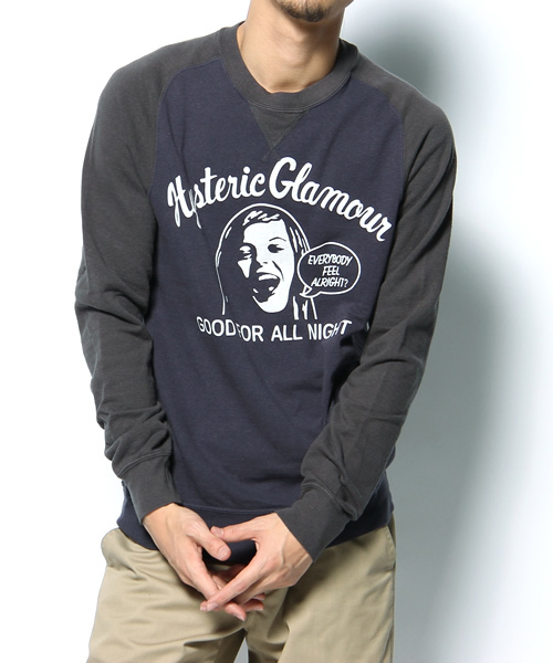 ヒステリックグラマー　スウェット トレーナー ロンT グレー　S スマイルガール HYSTERIC GLAMOUR ヒステリックグラマー 02203CS14 VIXEN GIRL