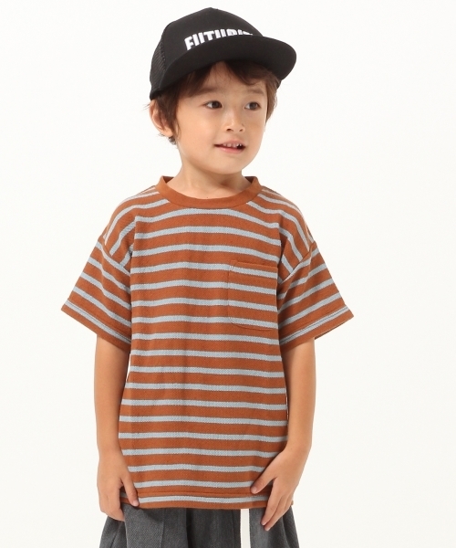 GLOBAL WORK（グローバルワーク）の「キッズ【吸水速乾】カノコBIG-Tシャツ半袖/762743（Tシャツ/カットソー・キッズ・グレー/ベージュ/ネイビー・XX-LARGE/MEDIUM/LARGE/SMALL/X-LARGE）」の2枚目の写真