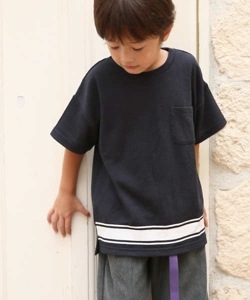 GLOBAL WORK（グローバルワーク）の「キッズ【吸水速乾】カノコBIG-Tシャツ半袖/762743（Tシャツ/カットソー・キッズ・グレー/ベージュ/ネイビー・XX-LARGE/MEDIUM/LARGE/SMALL/X-LARGE）」の3枚目の写真