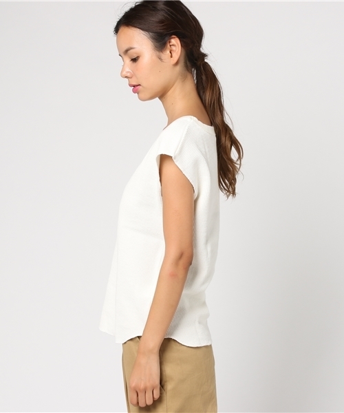 un dix cors(アンディコール)の「ワッフルフレンチプルオーバーカットソー(Tシャツ/カットソー・レディース・ライトグレー/アイボリー・フリ-)」の4枚目の写真