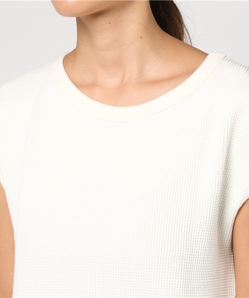 un dix cors(アンディコール)の「ワッフルフレンチプルオーバーカットソー(Tシャツ/カットソー・レディース・ライトグレー/アイボリー・フリ-)」の6枚目の写真