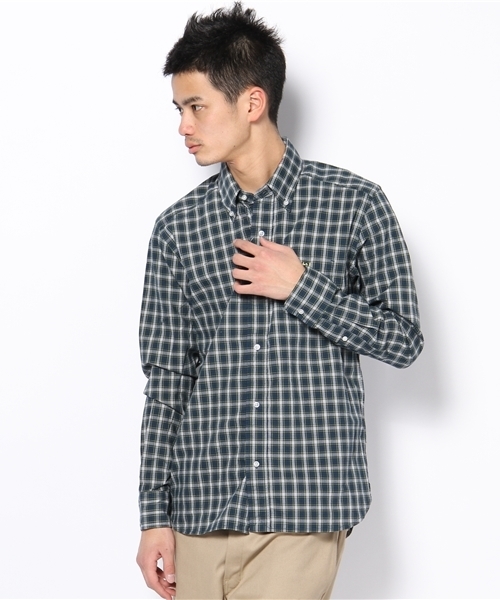 coen（コーエン）の「ウォッシュタータンチェックボタンダウンシャツ＊（シャツ/ブラウス・メンズ・レッド/ネイビー・SMALL/MEDIUM/LARGE/X-LARGE）」の2枚目の写真