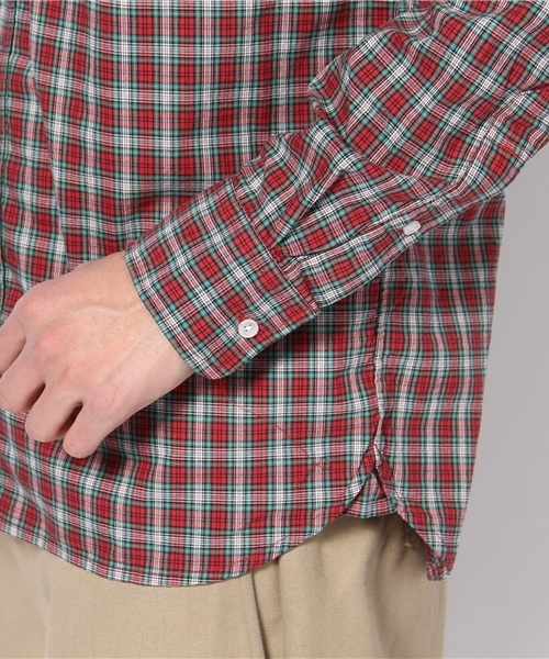coen（コーエン）の「ウォッシュタータンチェックボタンダウンシャツ＊（シャツ/ブラウス・メンズ・レッド/ネイビー・SMALL/MEDIUM/LARGE/X-LARGE）」の6枚目の写真