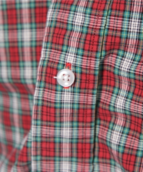 coen（コーエン）の「ウォッシュタータンチェックボタンダウンシャツ＊（シャツ/ブラウス・メンズ・レッド/ネイビー・SMALL/MEDIUM/LARGE/X-LARGE）」の8枚目の写真