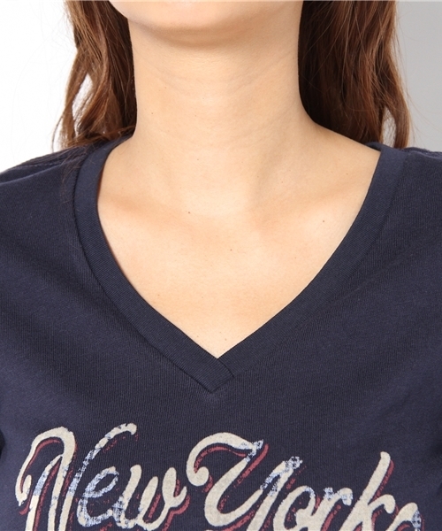 TOMMY HILFIGER(トミーヒルフィガー)の「RIHANNA V NECK TEE L/S(Tシャツ/カットソー・レディース・グレー/ネイビー・SMALL/MEDIUM/X-SMALL)」の5枚目の写真