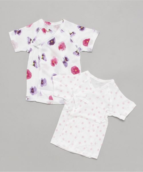 HAKKA BABY（ハッカベビー）の「[ベビー]コットンクローバー短肌着セット（肌着・キッズ・パープル/ピンク/ブルー/グリーン・F）」の3枚目の写真