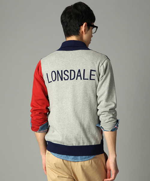 RATTLE TRAP（ラトルトラップ）の「≪スマート4月号 P46掲載≫山本裕典さん着用【LONSDALE別注】ユニオンジャックショールカラーカーディガン（カーディガン/ボレロ・メンズ・ネイビー/トリコロール・MEDIUM/LARGE/LL）」の5枚目の写真