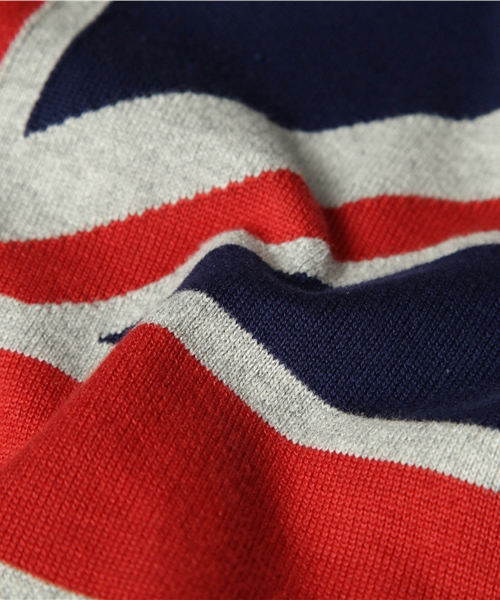 RATTLE TRAP（ラトルトラップ）の「≪スマート4月号 P46掲載≫山本裕典さん着用【LONSDALE別注】ユニオンジャックショールカラーカーディガン（カーディガン/ボレロ・メンズ・ネイビー/トリコロール・MEDIUM/LARGE/LL）」の3枚目の写真