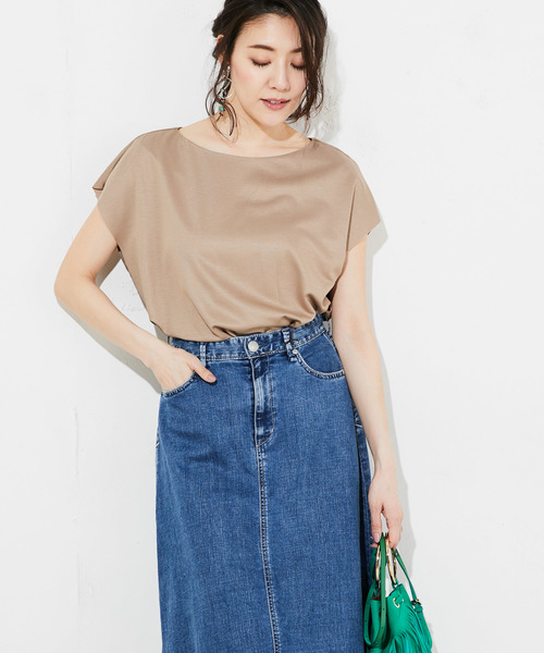 RIVE DROITE（リヴドロワ）の「【2WAY】バランサーカナグカットソー（Tシャツ/カットソー・レディース・ホワイト/サンドベージュ/ネイビー/チャコールグレー/ブラック・FREE）」の5枚目の写真