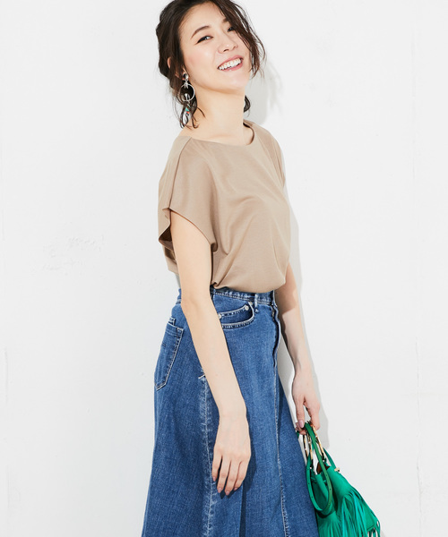 RIVE DROITE（リヴドロワ）の「【2WAY】バランサーカナグカットソー（Tシャツ/カットソー・レディース・ホワイト/サンドベージュ/ネイビー/チャコールグレー/ブラック・FREE）」の11枚目の写真