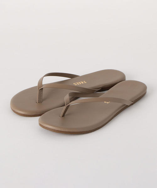 TKEES(ティキーズ)の「<TKEES>レザービーチサンダル(ビーチサンダル・レディース・ベージュ/ゴールド/シルバー/グレー・7/5/6/8)」の2枚目の写真