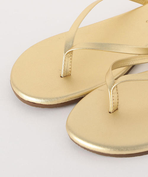 TKEES(ティキーズ)の「<TKEES>レザービーチサンダル(ビーチサンダル・レディース・ベージュ/ゴールド/シルバー/グレー・7/5/6/8)」の9枚目の写真