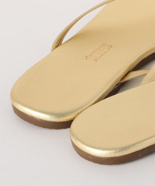TKEES(ティキーズ)の「<TKEES>レザービーチサンダル(ビーチサンダル・レディース・ベージュ/ゴールド/シルバー/グレー・7/5/6/8)」の8枚目の写真