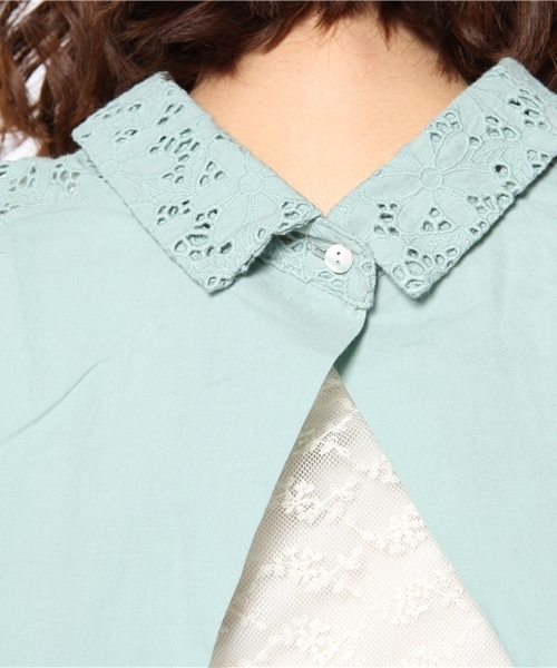 Kastane（カスタネ）の「【Kastane】刺繍ノースリーブBL（シャツ/ブラウス・レディース・ホワイト/ネイビー/グリーン・FREE）」の5枚目の写真