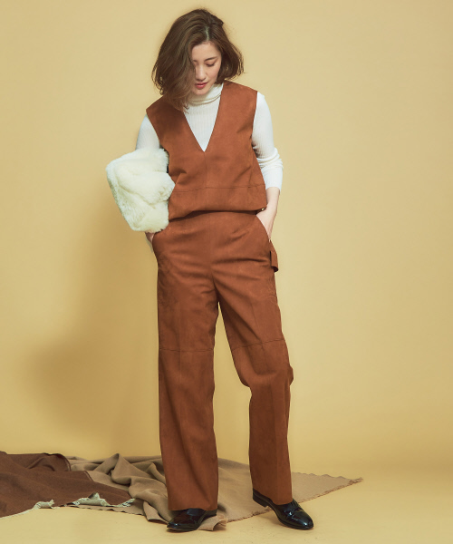 Abahouse Devinette（ドゥヴィネット）の「フェイクスエードプルオーバー（シャツ/ブラウス・レディース・ホワイト/ブラウン・フリー）」の10枚目の写真