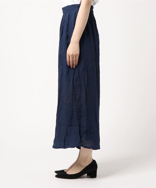 KOBE LETTUCE（コウベレタス）の「リネンタッチ楊柳スカンツ＊ワイドパンツ/ボトムス/レディース/マキシ丈[M2213]神戸レタス（その他パンツ・レディース・グレイッシュベージュ/グリーン系その他/ピンク/イエロー/テラコッタ/カーキ/ネイビー/ブラック・FREE）」の9枚目の写真