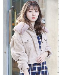 dazzlin | 襟ボアコーデュロイジャケット(ブルゾン)