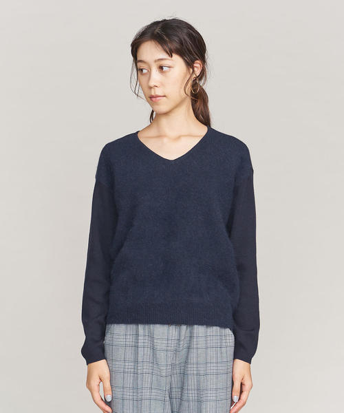 BEAUTY&amp;YOUTH UNITED ARROWS - BY コットンウール×アンゴラVネックニット BEAUTY&YOUTH UNITED ARROWS（ビューティーアンドユース