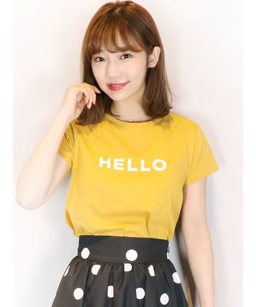 dazzlin(ダズリン)の「HELLOTシャツ(Tシャツ/カットソー・レディース・オフホワイト/イエロー/ネイビー・FREE)」の3枚目の写真