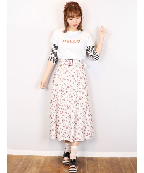 dazzlin(ダズリン)の「HELLOTシャツ(Tシャツ/カットソー・レディース・オフホワイト/イエロー/ネイビー・FREE)」の10枚目の写真