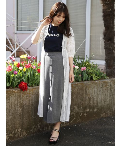 dazzlin(ダズリン)の「HELLOTシャツ(Tシャツ/カットソー・レディース・オフホワイト/イエロー/ネイビー・FREE)」の15枚目の写真