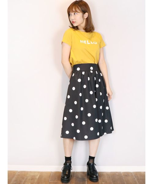 dazzlin(ダズリン)の「HELLOTシャツ(Tシャツ/カットソー・レディース・オフホワイト/イエロー/ネイビー・FREE)」の14枚目の写真