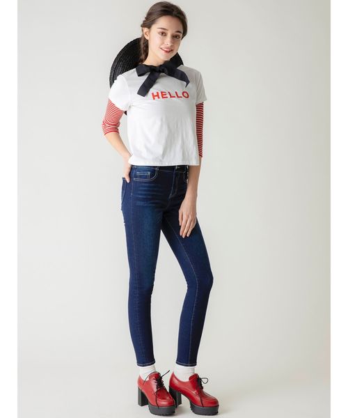 dazzlin(ダズリン)の「HELLOTシャツ(Tシャツ/カットソー・レディース・オフホワイト/イエロー/ネイビー・FREE)」の22枚目の写真