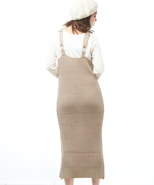 natural couture（ナチュラルクチュール）の「ケーブルニットジャンドレ（ワンピース・レディース・ブラック/ベージュ/アイボリー・FREE）」の18枚目の写真