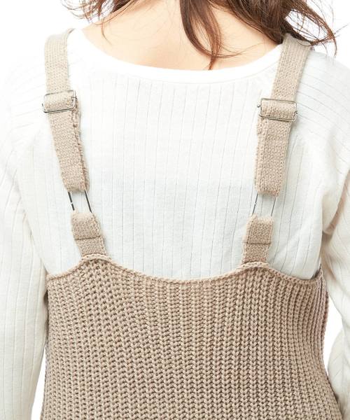 natural couture（ナチュラルクチュール）の「ケーブルニットジャンドレ（ワンピース・レディース・ブラック/ベージュ/アイボリー・FREE）」の20枚目の写真