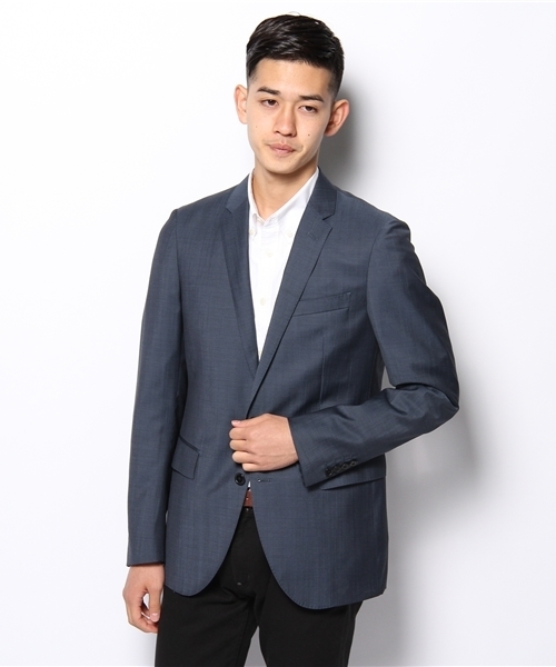 新品タグ付✨️ナノユニバース 高級 スーツ ネイビー 光沢 無地 ビジネス 48 ロングシーズン着用可【横伸度15％/ストレッチ性抜群