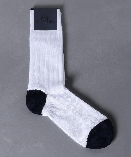 UNITED ARROWS（ユナイテッドアローズ）の「SZZI LNG RIB CNT（ソックス/靴下・メンズ・ダークグリーン/ロイヤルブルー/ネイビー/レッド/ホワイト/グレー・10h）」の2枚目の写真