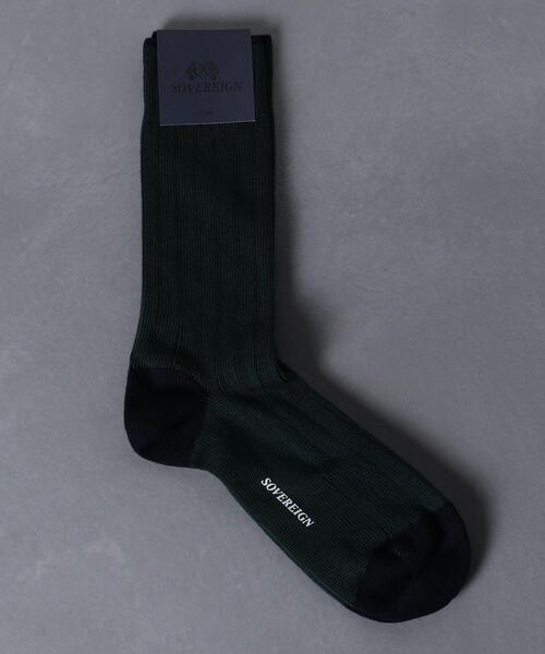 UNITED ARROWS（ユナイテッドアローズ）の「SZZI LNG RIB CNT（ソックス/靴下・メンズ・ダークグリーン/ロイヤルブルー/ネイビー/レッド/ホワイト/グレー・10h）」の4枚目の写真