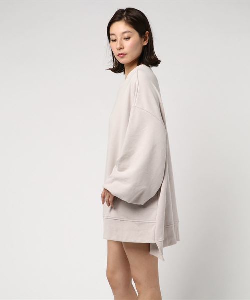 WEGO（ウィゴー）の「WEGO/ワイドルーズスウェットワンピース（ワンピース・レディース・ブラック/ベージュ/オフホワイト・FREE）」の5枚目の写真