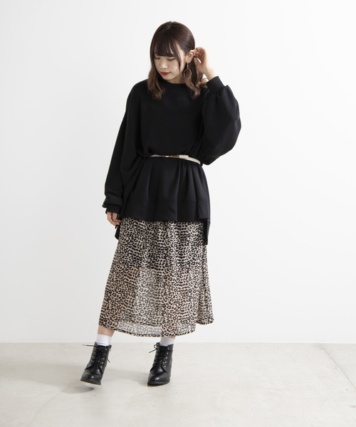 WEGO（ウィゴー）の「WEGO/ワイドルーズスウェットワンピース（ワンピース・レディース・ブラック/ベージュ/オフホワイト・FREE）」の14枚目の写真