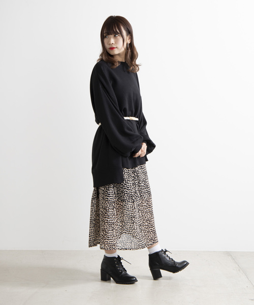 WEGO（ウィゴー）の「WEGO/ワイドルーズスウェットワンピース（ワンピース・レディース・ブラック/ベージュ/オフホワイト・FREE）」の12枚目の写真