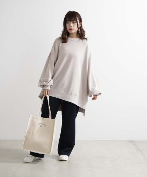 WEGO（ウィゴー）の「WEGO/ワイドルーズスウェットワンピース（ワンピース・レディース・ブラック/ベージュ/オフホワイト・FREE）」の11枚目の写真