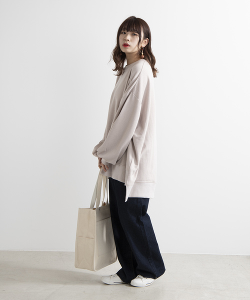 WEGO（ウィゴー）の「WEGO/ワイドルーズスウェットワンピース（ワンピース・レディース・ブラック/ベージュ/オフホワイト・FREE）」の10枚目の写真