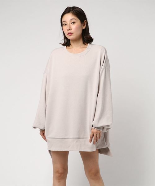 WEGO（ウィゴー）の「WEGO/ワイドルーズスウェットワンピース（ワンピース・レディース・ブラック/ベージュ/オフホワイト・FREE）」の7枚目の写真