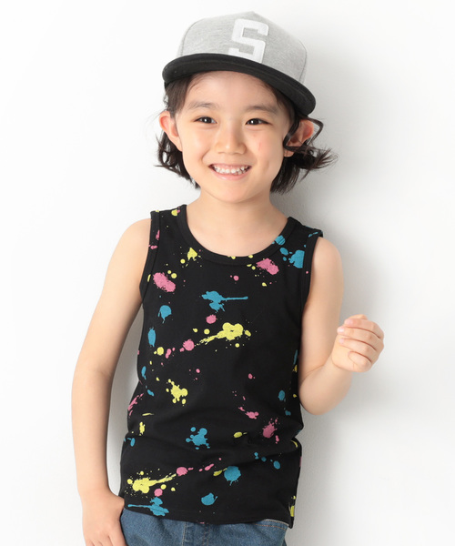 devirock（デビロック）の「総柄タンクトップ（タンクトップ・キッズ・ブラウン系その他/ホワイト系その他/ブラック系その他/グリーン系その他2/ブラック系その他3/グリーン系その他/ブラック系その他2・130cm/120cm/110cm/100cm/140cm/150cm/160cm）」の3枚目の写真