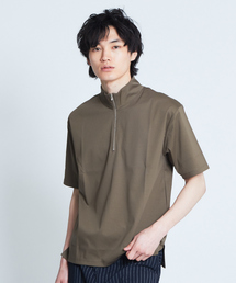コンパクトスムースハーフジップTシャツ