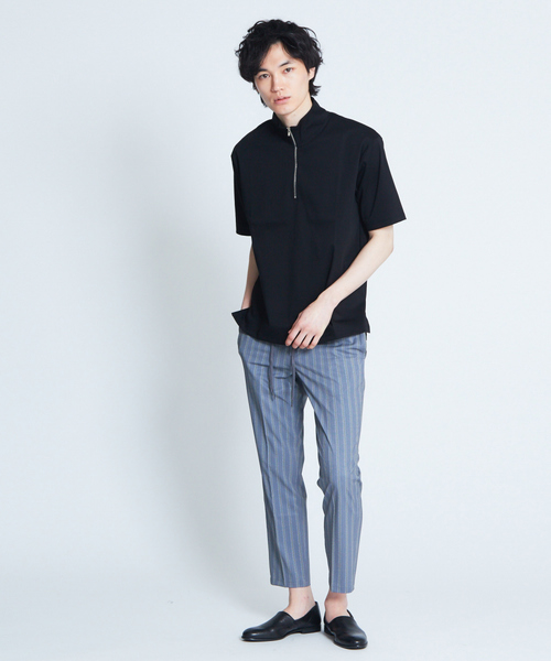 ABAHOUSE（アバハウス）の「コンパクトスムースハーフジップTシャツ（Tシャツ/カットソー・メンズ・ホワイト/ブラック/ブラウン/カーキ・44/46/48）」の17枚目の写真