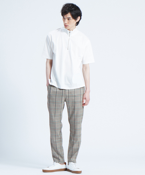 ABAHOUSE（アバハウス）の「コンパクトスムースハーフジップTシャツ（Tシャツ/カットソー・メンズ・ホワイト/ブラック/ブラウン/カーキ・44/46/48）」の7枚目の写真