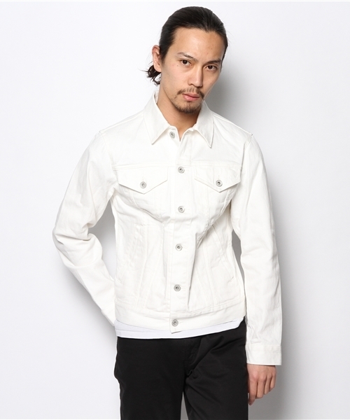 green label relaxing(グリーンレーベルリラクシング)の「WHITE DNM 3RD/TYPE ジャケット ◆(デニムジャケット・メンズ・ホワイト・LARGE/SMALL/MEDIUM)」の1枚目の写真